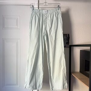 SPELTHAM London mint white cream striped cotton logo pajama pants